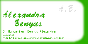 alexandra benyus business card